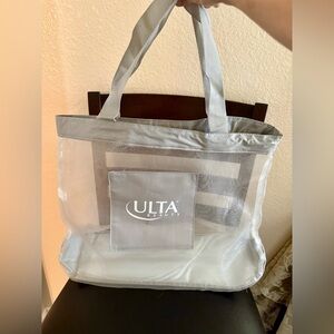 Ulta Beauty Gray Tote Bag with Transparent Design
